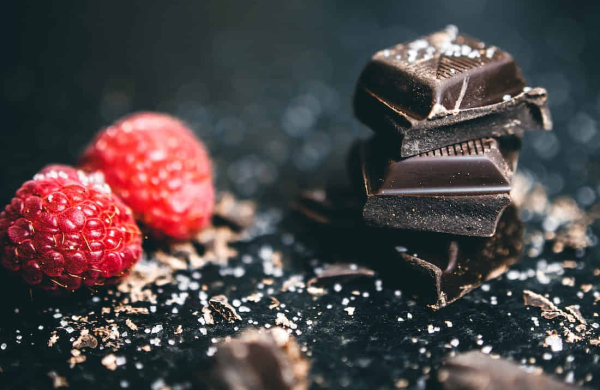 Photo Of Stacked Chocolate Bars Beside Raspberries are Anti Inflammatory